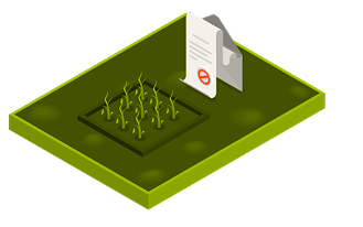 Garden with a long paper in front