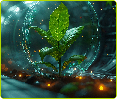 Ai Leaf in digital world