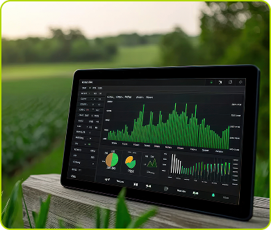 Dashboard on Ipad on the grass