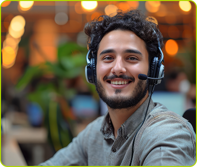 Man on headset