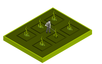 someone tending to the graphic garden